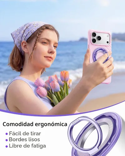 Vista 5 de SYNCWIRE Soporte magnético para anillo de teléfono MagSafe - Soporte de agarre para teléfono con rotación de 360° para el dedo compatible con iPhone
