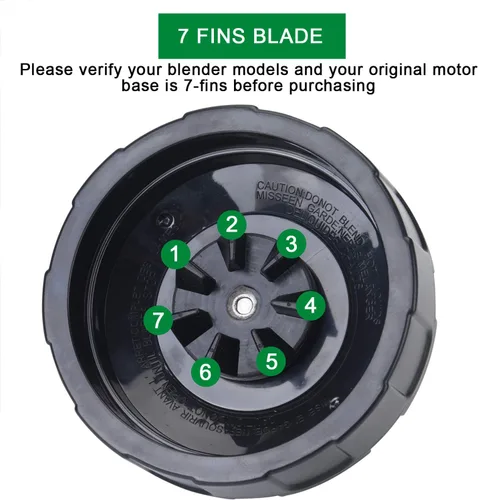 Vista 3 de [Versión actualizada] Cuchilla mezcladora de 7 aletas compatible con cuchilla de repuesto Ninja para Ninja Auto iQ BL682-30 BL642-30 BL450-30