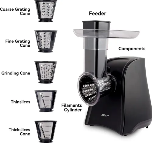 Vista 3 de Cortador eléctrico, rallador eléctrico de queso para uso en la cocina del hogar, triturador de queso con control de un solo toque, máquina