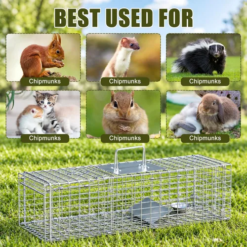 Vista 8 de Humane Live Animal Trap 27'' Collapsible Steel Rodent Cage