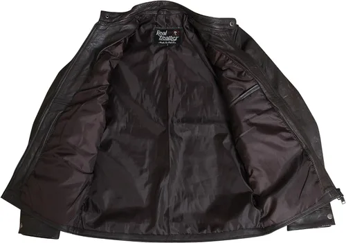 Vista 3 de Chaqueta de cuero marrón para hombre