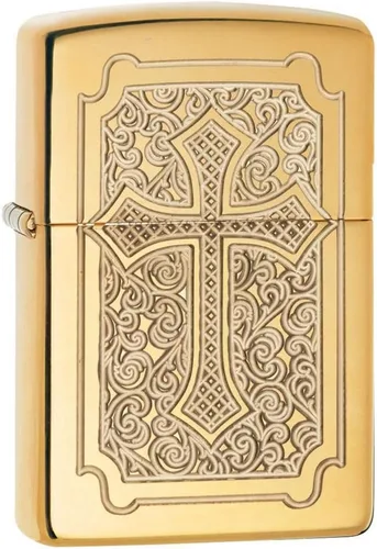 Vista 33 de Zippo - Encendedor de bolsillo cruzado Armadura San Benito Latón
