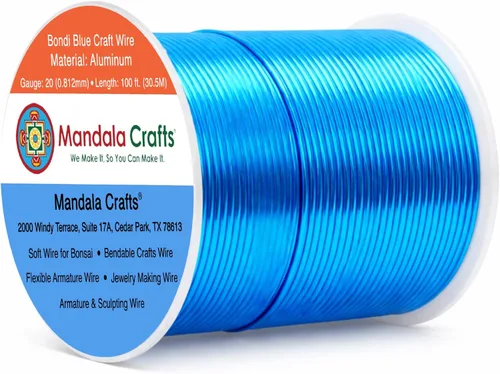 Vista 85 de Mandala Crafts - Alambre de aluminio anodizado de calibre 22 para hacer joyas - 137.2 m de alambre flexible surtido y coloreado - Doble para bonsái