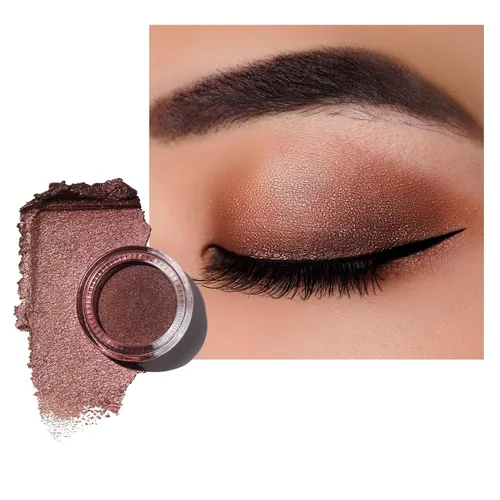 Vista 26 de Oulac Sombra de ojos en crema blanca brillante Iluminador a prueba de agua y sombra de ojos con purpurina de larga duración, color natural