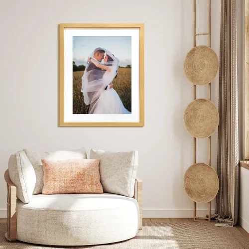 Vista 3 de EZOOZE Marco de fotos con patrón de madera de 22 x 28 pulgadas, para fotos de 18 x 24 pulgadas con paspartú o impresión de 22 x 28 pulgadas sin
