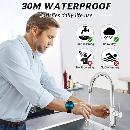 Vista 7 de Mens Watches Ultra-Thin Minimalist Waterproof-Fashion Wrist Watch for Men Unisex Dress with Leather Band