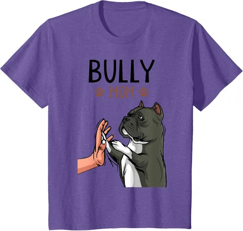 Vista 56 de American Bully Mom Cute Dog Mama Camiseta divertida para mujer, Blanco, S