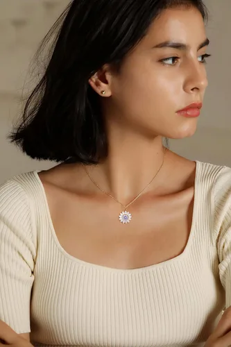 Vista 6 de S.Leaf Collar de plata de ley con circonita cúbica para mujer, regalo de cumpleaños, regalo de cumpleaños para mujer