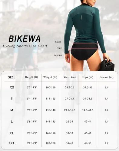 Vista 7 de Bikewa Women's 4D Padded Bike Underwear Cycling Bicycle Shorts Biking Riding Briefs Biker Cycle Undershorts for Women