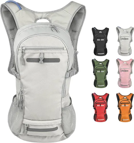 Vista 11 de Zavothy Mochila de senderismo multiusos de 18 litros con bolsa de agua de 3 L, mochila de hidratación duradera con compartimento aislado