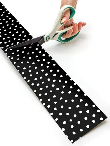 Vista 4 de Teacher Created Resources Puntos pintados blancos sobre borde laminado recto negro (TCR8911)