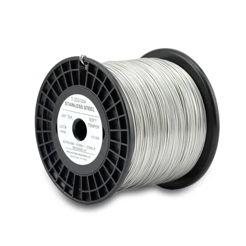 Vista 8 de Alambre de bloqueo, T302/304 de acero inoxidable, NASM20995, MS20995C, ASTM A580 Cond A, AMS5697, 0.020 pulg (0.51 mm), 1 lb (0.45 kg) Lata