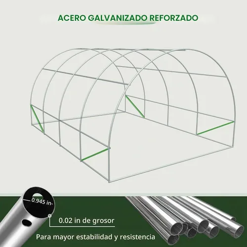 Vista 8 de Outsunny, invernadero portable Walk-In de 20' x 10' x 7' - verde oscuro.