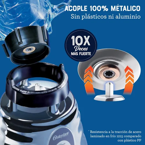 Vista 7 de Oster Mezclador de colmena retro cromado de 500 vatios 2 velocidades con tarro de vidrio de 5 tazas