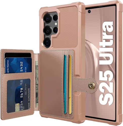 Vista 55 de Funda para Samsung Galaxy S21 Ultra con tarjetero, compatible con soporte magnético para automóvil, resistente a los golpes, resistente, suave, TPU