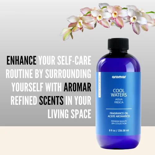 Vista 4 de AROMAR Aceite de fragancia de lino fresco (7.9 fl oz) para difusores, aroma estimulante para aromaterapia, fabricación de jabón, velas, loción