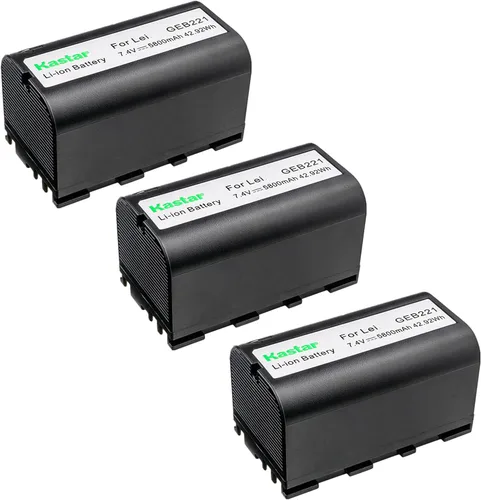 Vista 4 de Kastar GEB221 Paquete de 2 baterías de repuesto para equipos de encuesta Lei, estación total VIA, Piper 100, Piper 200, RX1200, RX900, SR20, TS02