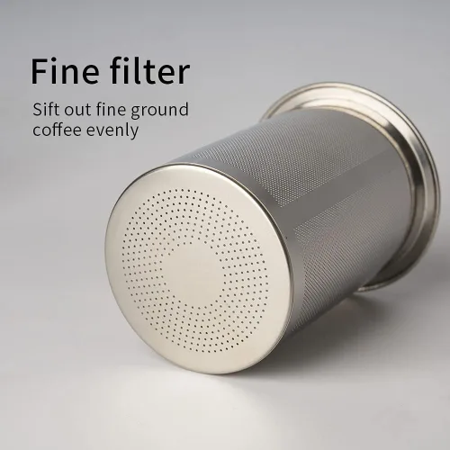 Vista 4 de watchget Tamiz de café molido de café tamiz de malla fina de 250 um con base antideslizante, receptor de molienda de acero inoxidable para verter