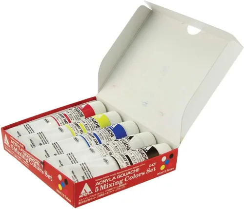 Vista 3 de Holbein – Juego de pintura gouache acryla 5 Colores 20 ml Mezcla
