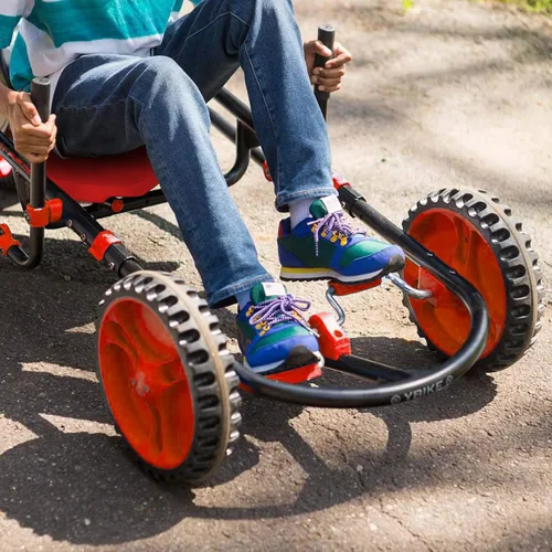 Vista 8 de YBIKE Explorer - Go Kart de 3 ruedas para niños, juguetes de paseo para niñas y niños, a partir de 4 años, dirección con asas, marco y asiento