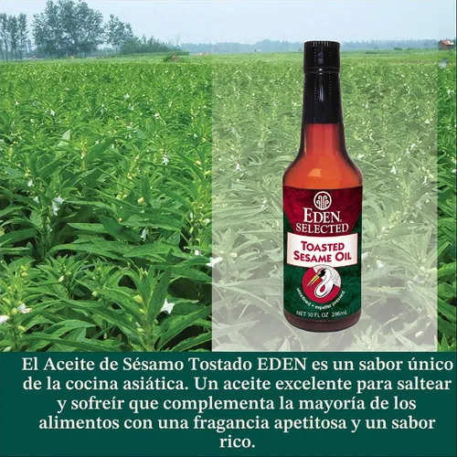Vista 3 de Eden Aceite de sésamo tostado, sin refinar, prensado a expulsor, producto de Japón, sin OMG, 10 fl oz