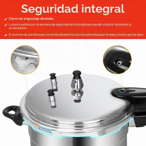 Vista 5 de Olla a presión Fulgutonit de 5.3 cuartos 10 Psi Induction Compatible Pressure Canner w/ Multiple Pressure Control & Protection, Canning Rack