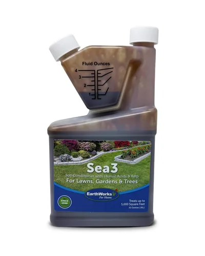 Vista 8 de EarthWorks for Home Sea3 - Acondicionador de suelo Fertilizante líquido orgánico con ácidos húmicos, algas y melaza para céspedes más saludables
