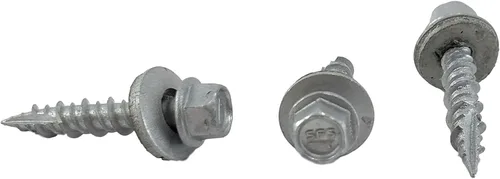 Vista 4 de Chenango Supply - N.9 x 1 pulgada cabeza de arandela hexagonal Tornillo de techo de metal autoinicial/autorroscante de metal a madera, techos