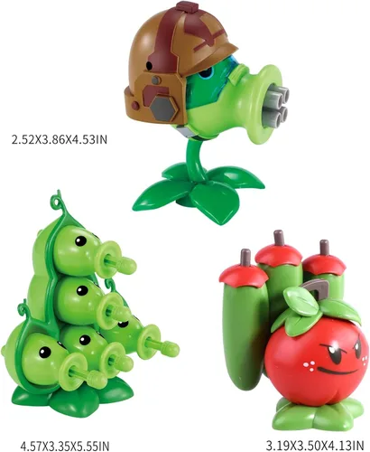 Vista 3 de ROLOSO Plantas y Zombis - Figuras de Juguetes vs Lanzaguisantes - Favores de Fiesta, Decoraciones de Cumpleaños, Suministros, Juego de Peluche Serie