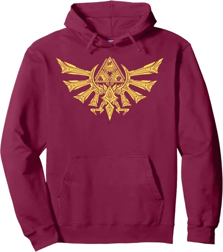 Vista 6 de Nintendo Zelda Ornate Hyrulian Emblem Graphic Sudadera con capucha Negro