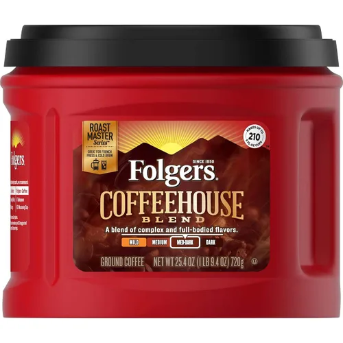 Vista 19 de Café molido Folgers Coffeehouse Blend, tostado medio-oscuro, 9.6 onzas