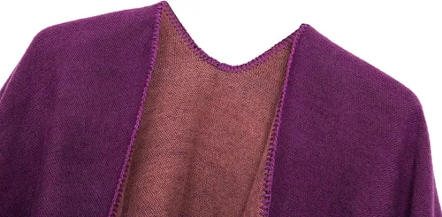 Vista 44 de Chales cálidos para mujer, cárdigan con frente abierto, estilo vintage, poncho
