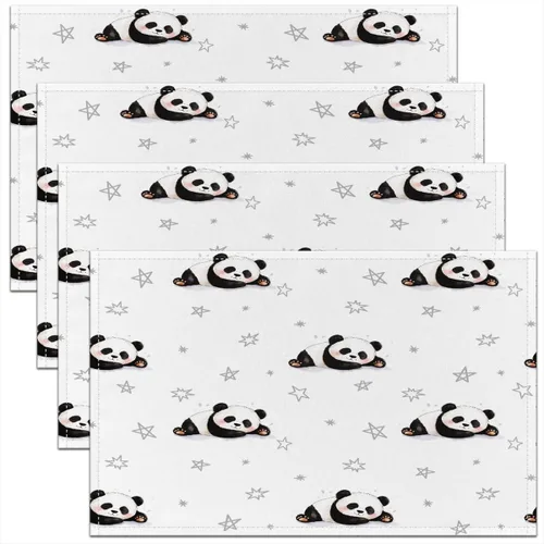 Vista 29 de Juego de 4 manteles individuales de hongos de dibujos animados con diseño de hongos, decoración de cocina, cena, interiores, manteles individuales