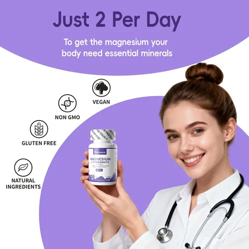 Vista 4 de Suplemento de L-treonato de magnesio para insomnes: fórmula para dormir 2000 mg - Neuro Health Support 120 Cápsulas