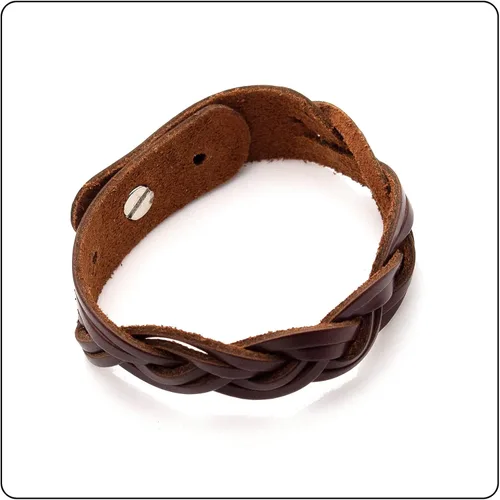 Vista 6 de Pulsera de cuero trenzado punk rock