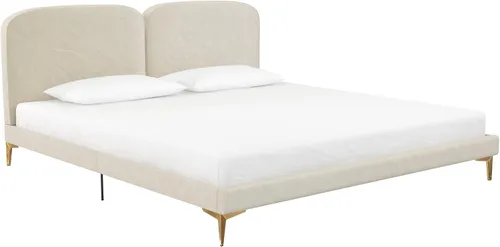 Vista 18 de CosmoLiving by Cosmopolitan Cama tapizada Coco, Queen, terciopelo marfil