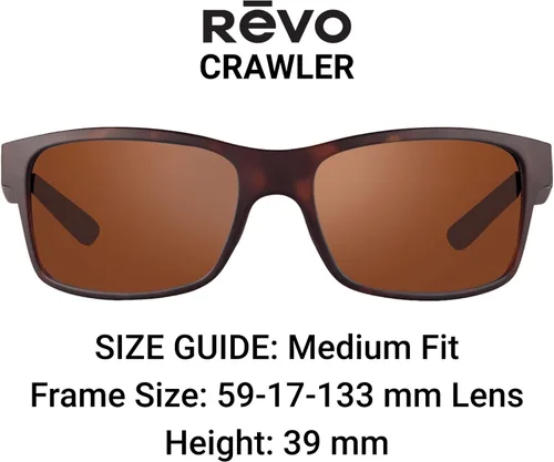 Vista 2 de Revo - Gafas de sol polarizadas con armazón rectangular marrn