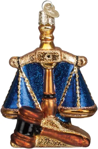 Vista 5 de Old World Christmas Adorno de cristal soplado de elefante republicano para árbol de Navidad, decoración navideña artesanal, colección de policía