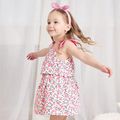 Vista 5 de Sosomi Vestido sin mangas para niña pequeña, vestido de niña 6M-5T, vestido floral para niñas pequeñas, vestido de verano para niñas, vestidos