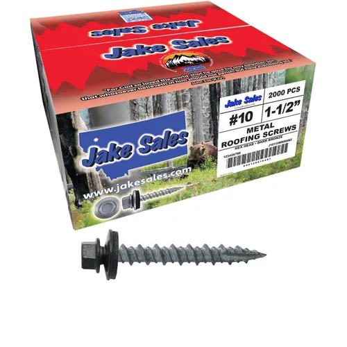 Vista 37 de 10 tornillos para techos de metal gris ABC de 1-1/2 pulgadas, cabezal de arandela hexagonal, arranque automático/roscado, arandela EPDM. 1 bolsa