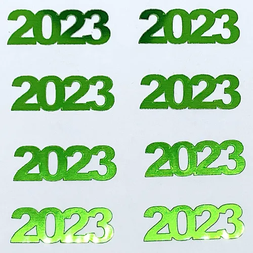 Vista 3 de Confeti Año 2023 Verde - Paquete al por menor #7629 QS0