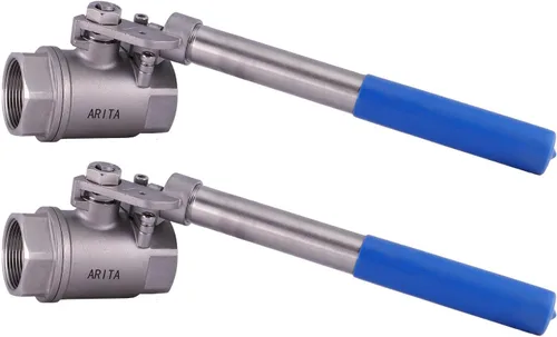 Vista 13 de ARITA Válvula de bola con mango "Deadman" de 1-1/2", acero inoxidable 304 Puerto completo 1500PSI para agua, petróleo y gas, NPT hembra