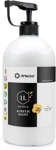 Vista 30 de Artecho Juego de pintura acrílica de 12 colores en envases grandes (500ml/17oz), pintura para manualidades artísticas para suministros de arte