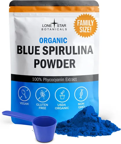 Vista 11 de Polvo de espirulina azul orgánico, 100% puro superalimento de algas azul-verdes, sin olor a pescado, colorante natural para batidos y bebidas