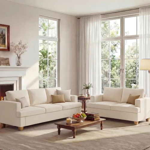 Vista 14 de Apicizon Cloud Couches Juegos de Muebles para Sala de Estar, Juego de Sofá Loveseat de 2 Plazas y Sofá de 3 Plazas para Dormitorio, Cómodo Sofá Cama