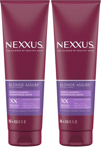 Vista 8 de Nexxus Blonde Assure - Champú morado para el cuidado del color del cabello rubio, proteína de queratina, 8.5 onzas