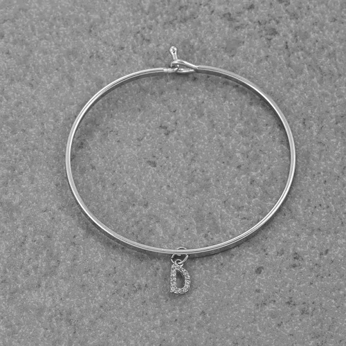 Vista 3 de Spinningdaisy - Brazalete con colgante de cristal con inicial