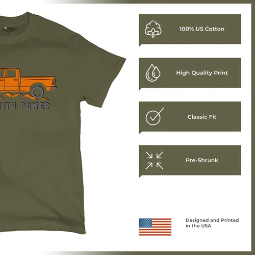 Vista 195 de Tee Hunt Camisetas gráficas y camisetas sin mangas para hombre Roll with Power Pickup Truck