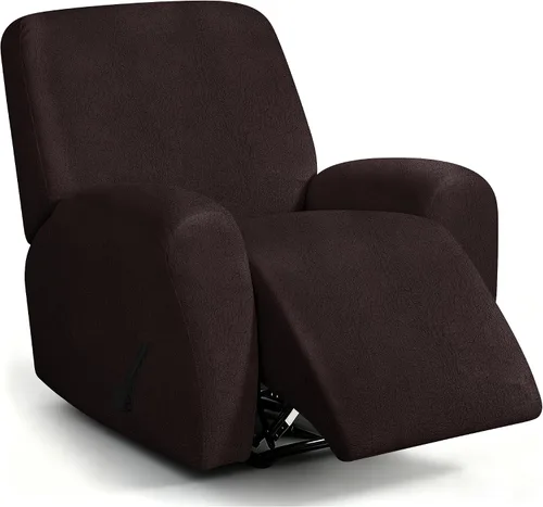Vista 64 de ANARACHON Fundas para sillas reclinables con aspecto de cuero, funda elástica de 4 piezas, funda suave para silla reclinable, protector de muebles