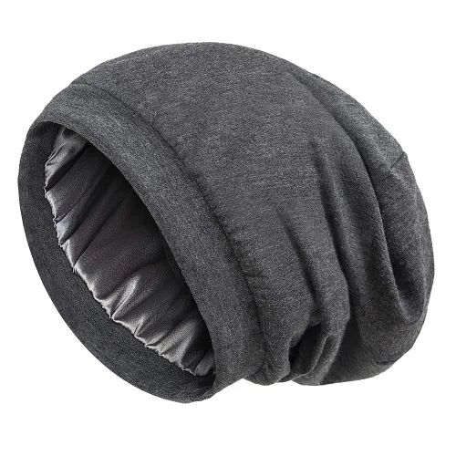 Vista 75 de Alnorm - Gorro con forro de satén y suave banda elástica para hombres y mujeres, talla única Se ajusta a la mayoría